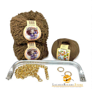 KIT CLUTCH Bambolina Witico - Silke - Colore: 803 - MARRONE - by LacariaRicami.Store