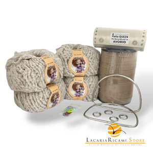 SET BORSA Bambolina AVORIO - PANNA - LacariaRicami.Store