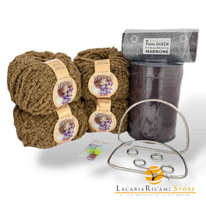 SET BORSA Bambolina - Colore: MARRONE - MARRONE - by LacariaRicami.Store