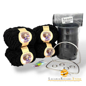 SET BORSA Bambolina - Colore: NERO - NERO - by LacariaRicami.Store