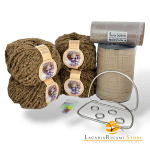 SET BORSA Bambolina - Colore: NOCCIOLA - MARRONE - by LacariaRicami.Store