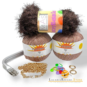 SET Clutch FANTASIA - Colore: ORO - MARRONE - by LacariaRicami.Store