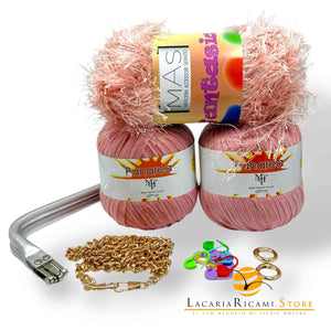 SET Clutch FANTASIA - Colore: ORO - ROSA - by LacariaRicami.Store