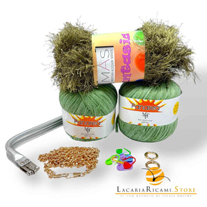 SET Clutch FANTASIA: Per le tue creazioni di clutch ORO - VERDE MILITARE - LacariaRicami.Store