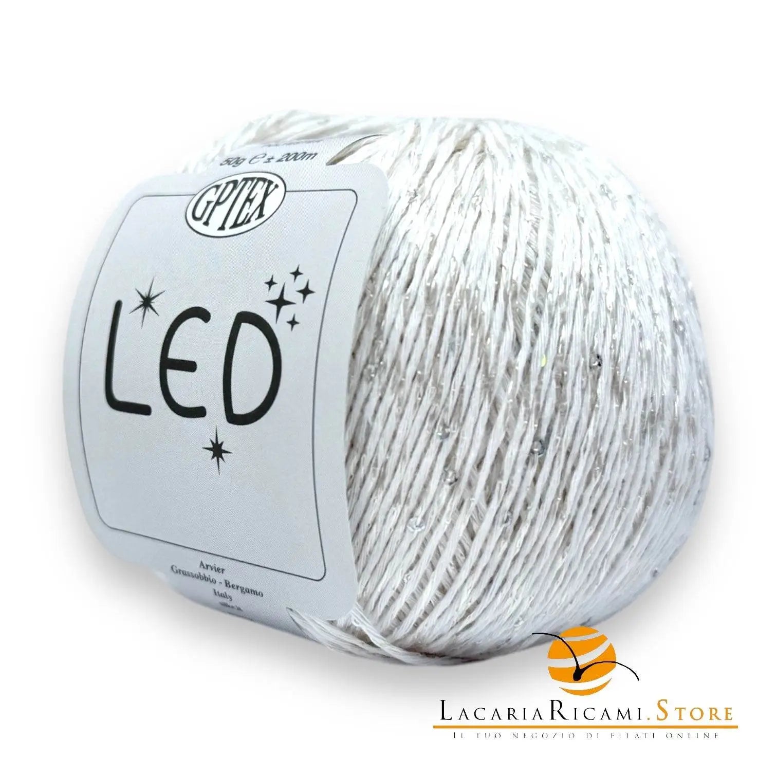 Cotone LED - GPTEX - 64 - BIANCO/PAILLETS BIANCO - LacariaRicami.Store