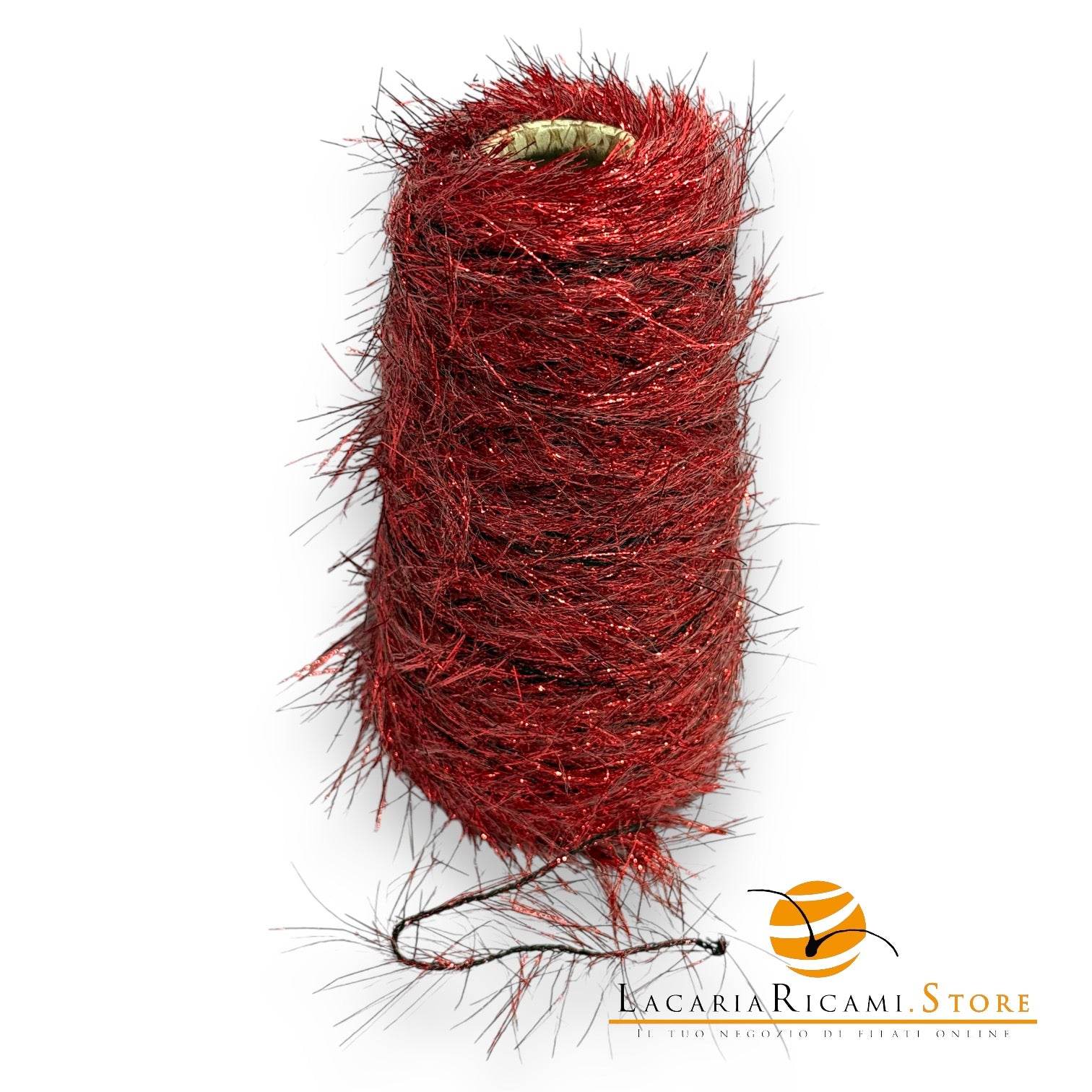 COTONE Lamè LUXORY CUT - Effetto Pelliccia - ROSSO - LacariaRicami.Store