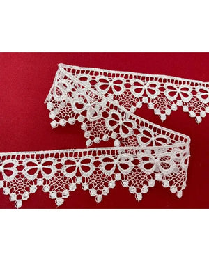 Macramé SMERLO PUNTA FIOCCO 4 Cm - 6175 - Colore: BIANCO - by LacariaRicami.Store