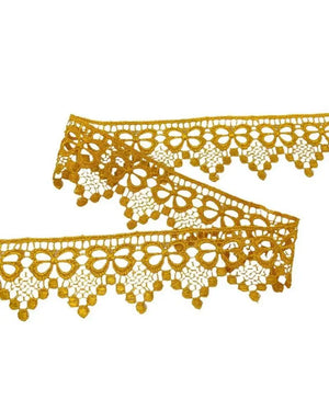 Macramé SMERLO PUNTA FIOCCO 4 Cm - 6175 - Colore: ORO - by LacariaRicami.Store
