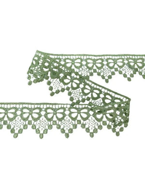 Macramé SMERLO PUNTA FIOCCO 4 Cm - 6175 - Colore: VERDE - by LacariaRicami.Store