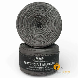 Fettuccia SIMILPELLE - MAF Accessories - Colore: 01 - GRIGIO - by LacariaRicami.Store