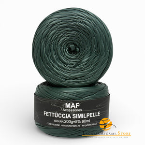 Fettuccia SIMILPELLE - MAF Accessories - Colore: 04 - VERDONE - by LacariaRicami.Store