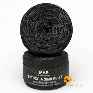 Fettuccia SIMILPELLE - MAF Accessories - Colore: 05 - NERO - by LacariaRicami.Store