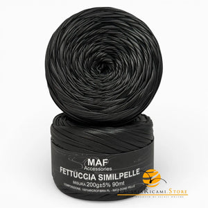 Fettuccia SIMILPELLE - MAF Accessories - Colore: 05 - NERO - by LacariaRicami.Store