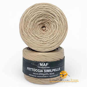 Fettuccia SIMILPELLE - MAF Accessories - Colore: 06 - CAFFÉLLATTE - by LacariaRicami.Store
