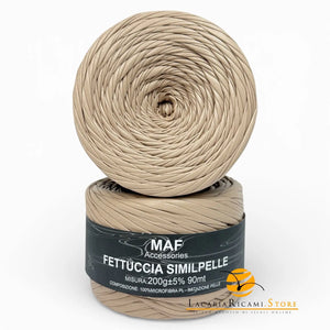 Fettuccia SIMILPELLE - MAF Accessories - Colore: 06 - CAFFÉLLATTE - by LacariaRicami.Store