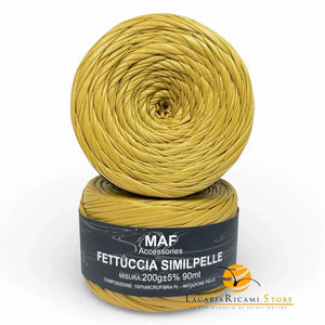Fettuccia SIMILPELLE - MAF Accessories - Colore: 07 - SENAPE - by LacariaRicami.Store