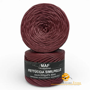 Fettuccia SIMILPELLE - MAF Accessories - Colore: 10 - BORDEAUX - by LacariaRicami.Store