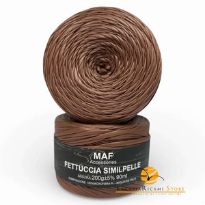 Fettuccia SIMILPELLE - MAF Accessories - Colore: 11 - MARRONE - by LacariaRicami.Store