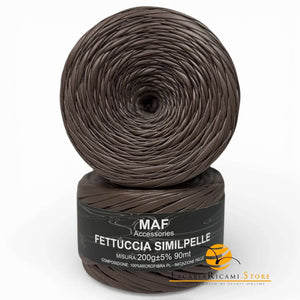 Fettuccia SIMILPELLE - MAF Accessories - Colore: 12 - CICCOLATO - by LacariaRicami.Store