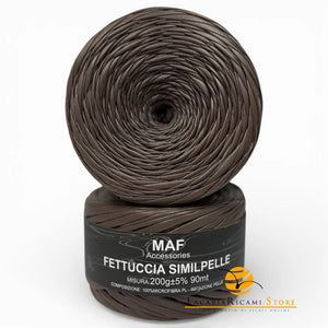Fettuccia SIMILPELLE - MAF Accessories - Colore: 12 - CICCOLATO - by LacariaRicami.Store