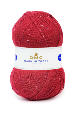 Lana Magnum TWEED - DMC - Colore: 052 - ROSSO RUBINO TWEED - by LacariaRicami.Store