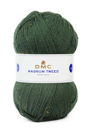 Lana Magnum TWEED - DMC - Colore: 086 - VERDE BOTTIGLIA TWEED - by LacariaRicami.Store