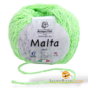 Cotone MALTA - Bertagna Filati - Colore: 28 - VERDE FLUO - by LacariaRicami.Store