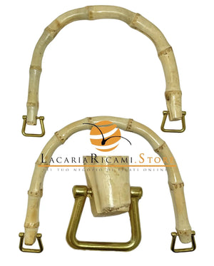 MANICI Bamboo 17X14 Cm - Colore: CHIARO - AGGANCIO ORO RETTANGOLARE - by LacariaRicami.Store