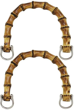 MANICI Bamboo 17X14 Cm - Colore: BRUCIATO - AGGANCIO ARGENTO OVALE - by LacariaRicami.Store