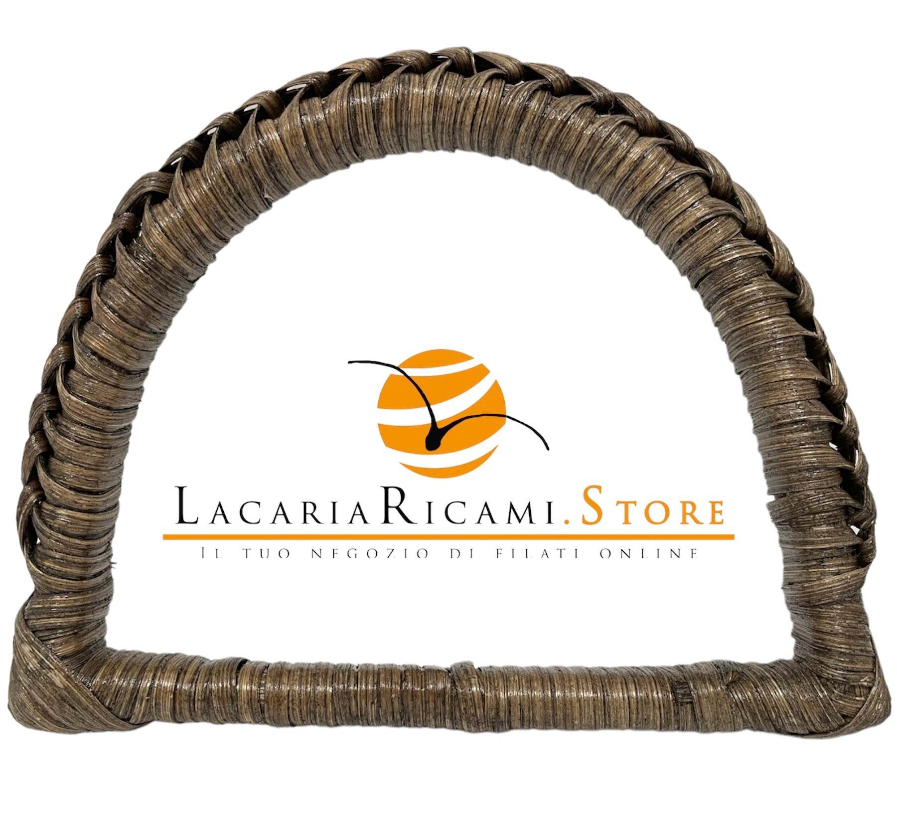 MANICO Arco Intrecciato in Rattan 13x10 Cm - - LacariaRicami.Store