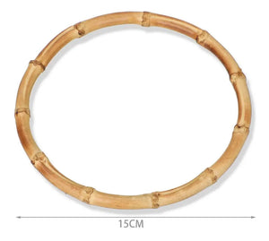 SET 2 Manici In Bamboo Tondi - Colore: 15 Cm - CHIARO - by LacariaRicami.Store