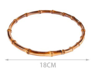 SET 2 Manici In Bamboo Tondi - Colore: 18 Cm - BRUCIATO - by LacariaRicami.Store