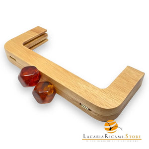 CLIK CLAK In Legno Con Perla Quadrata 20x8Cm - - LacariaRicami.Store
