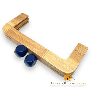 CLIK CLAK In Legno Con Perla Quadrata 20x8Cm - - LacariaRicami.Store