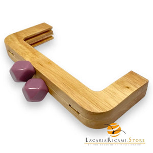 CLIK CLAK In Legno Con Perla Quadrata 20x8Cm - - LacariaRicami.Store