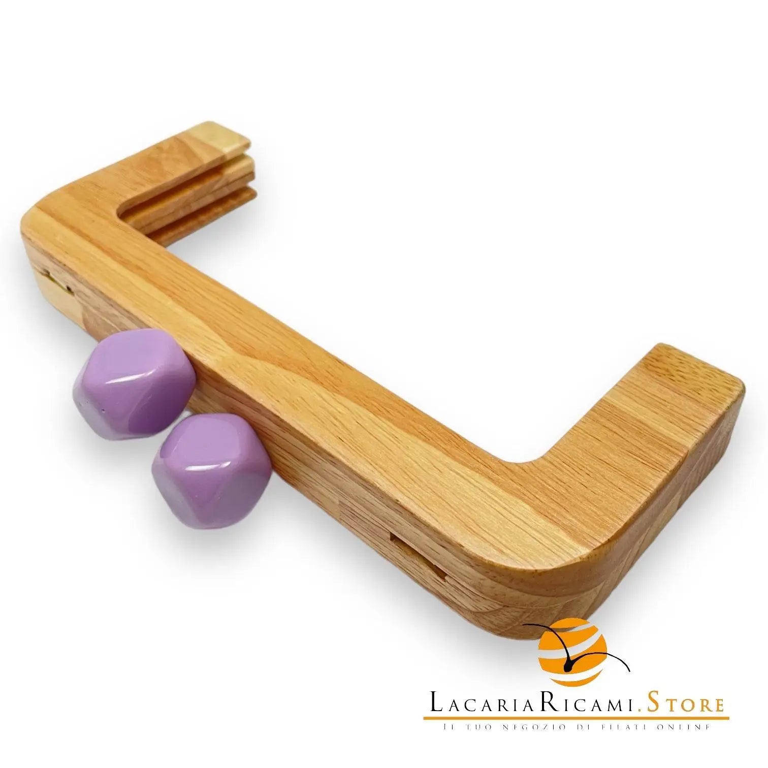 CLIK CLAK In Legno Con Perla Quadrata 20x8Cm - - LacariaRicami.Store