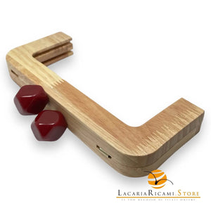 CLIK CLAK In Legno Con Perla Quadrata 20x8Cm - - LacariaRicami.Store
