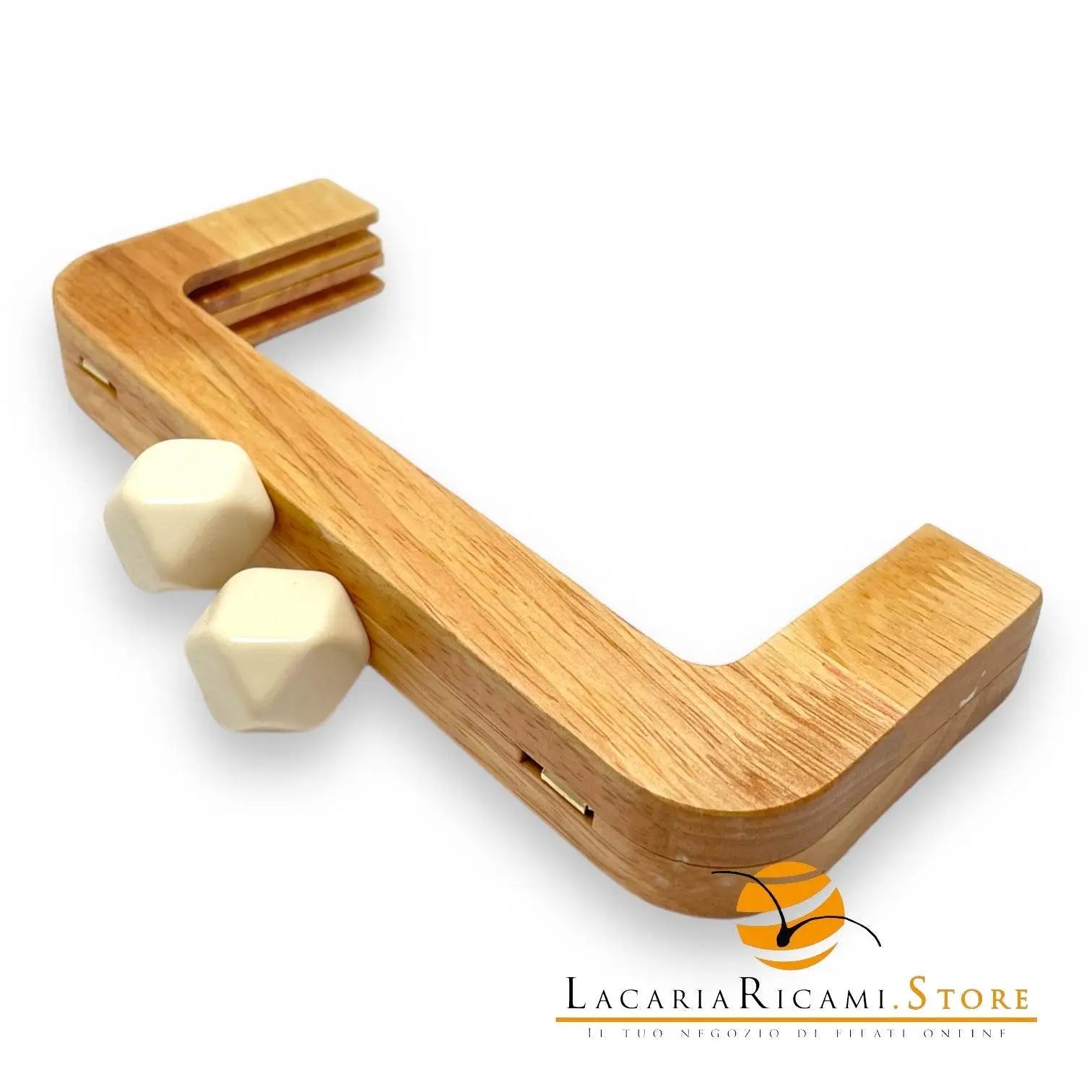 CLIK CLAK In Legno Con Perla Quadrata 20x8Cm - - LacariaRicami.Store