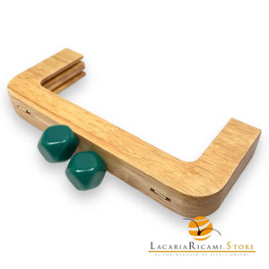CLIK CLAK In Legno Con Perla Quadrata 20x8Cm - - LacariaRicami.Store