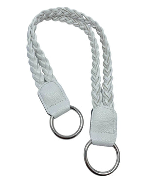 Manico Intrecciato Per Borsa Con Anelli In Metallo 50x3 Cm - Colore: BIANCO - by LacariaRicami.Store