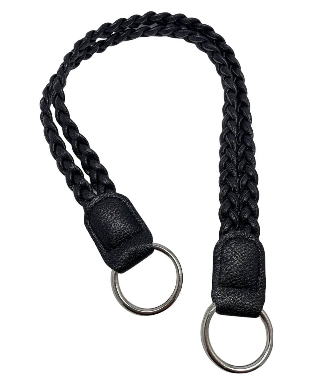 Manico Intrecciato Per Borsa Con Anelli In Metallo 50x3 Cm - - LacariaRicami.Store