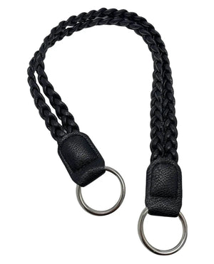 Manico Intrecciato Per Borsa Con Anelli In Metallo 50x3 Cm - Colore: NERO - by LacariaRicami.Store