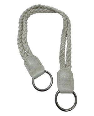 Manico Intrecciato Per Borsa Con Anelli In Metallo 50x3 Cm - Colore: PANNA - by LacariaRicami.Store