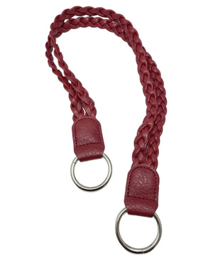 Manico Intrecciato Per Borsa Con Anelli In Metallo 50x3 Cm - Colore: ROSSO - by LacariaRicami.Store