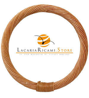 MANICO Tondo Intrecciato in Rattan 12,5 Cm - Colore: NOCE - by LacariaRicami.Store