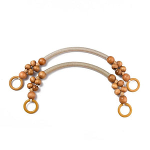 MANICI in CORDA con PERLINE di LEGNO - Colore: MANDORLA - by LacariaRicami.Store
