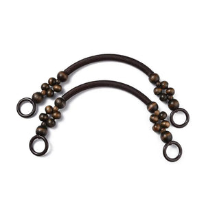 MANICI in CORDA con PERLINE di LEGNO - Colore: MARRONE - by LacariaRicami.Store