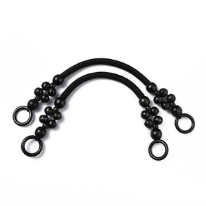 MANICI in CORDA con PERLINE di LEGNO - Colore: NERO - by LacariaRicami.Store