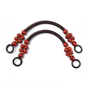 MANICI in CORDA con PERLINE di LEGNO - Colore: ROSSO - by LacariaRicami.Store