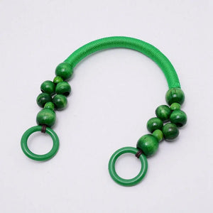 MANICI in CORDA con PERLINE di LEGNO - Colore: VERDE - by LacariaRicami.Store